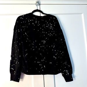 Black with white spots sweatshirt from Anthropologie. Excellent condition